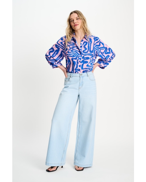 POM Amsterdam BLOUSE - Waves Pink 998 multi colour