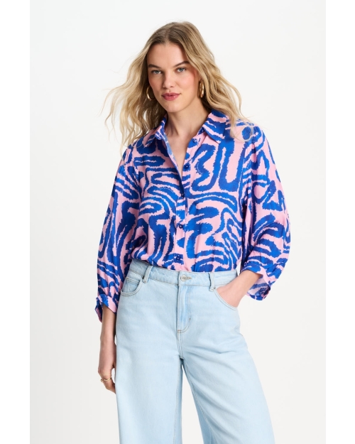 POM Amsterdam BLOUSE - Waves Pink 998 multi colour