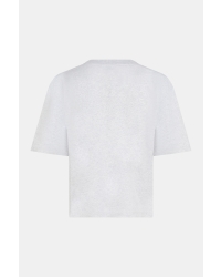 Penn&Ink T-shirt print 83m/01 grey mel.-white
