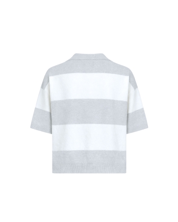 Penn & Ink Jumper stripe 83m/05 grey mel.-ecru