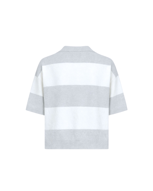 Penn&Ink Jumper stripe 83m/05 grey mel.-ecru