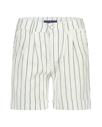Red Button Cleo short cotton linen stripe