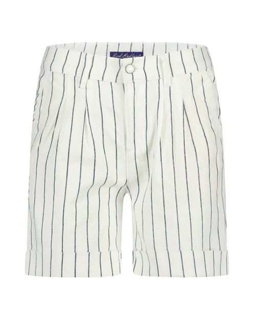 Red Button Cleo short cotton linen stripe