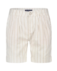 Red Button Cleo short cotton linen stripe