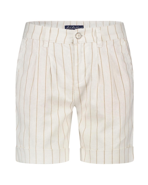 Red Button Cleo short cotton linen stripe