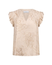 NUKUS Lori Top Embroidery 9 sand