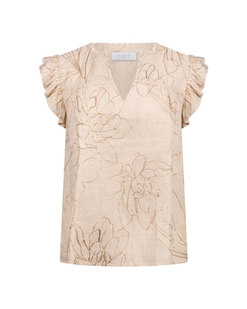 NUKUS Lori Top Embroidery 9 sand