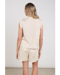 NUKUS Lori Top Embroidery 9 sand