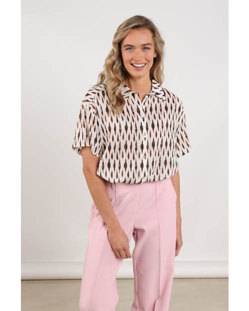 NUKUS Britt Blouse Print 143 offwhite/fango