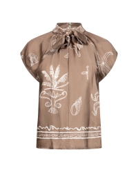 NUKUS Noomi Top Print 273 fango/offwhite