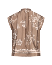NUKUS Noomi Top Print 273 fango/offwhite