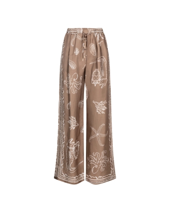 NUKUS Valerie Pants Print 273 fango/offwhite