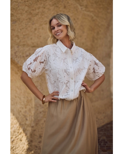 NUKUS Berit Blouse Embroidery 17 off white