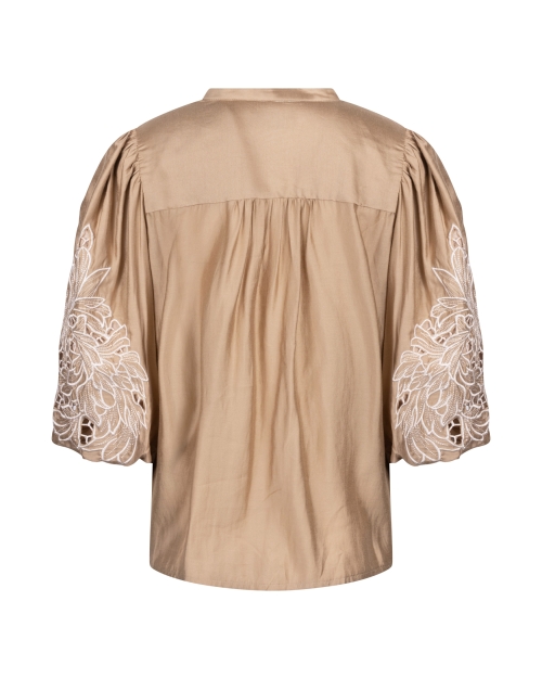 NUKUS Rosie Blouse Embrodery 64 camel