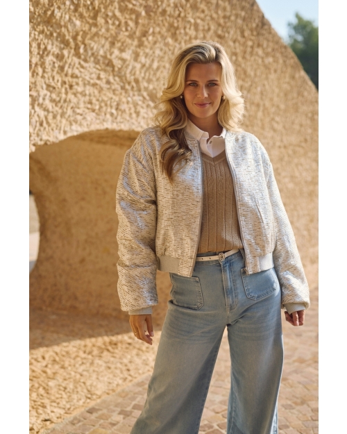 NUKUS Babette Bomber 374 silver/camel