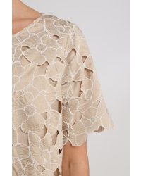 NUKUS Octavia Top Flower 239 sand/gold