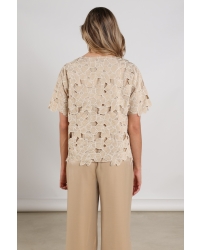 NUKUS Octavia Top Flower 239 sand/gold