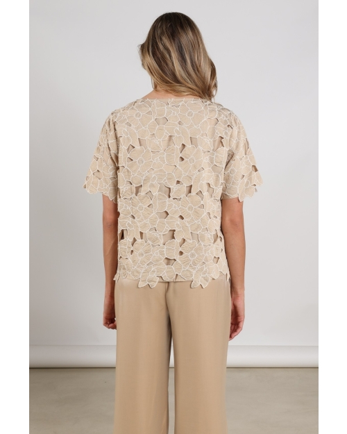 NUKUS Octavia Top Flower 239 sand/gold