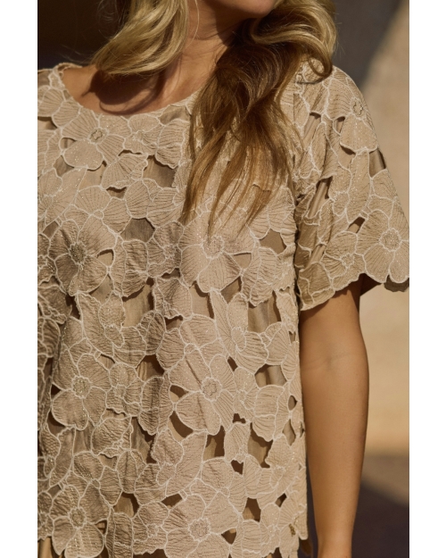 NUKUS Octavia Top Flower 239 sand/gold