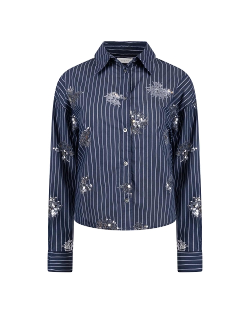 NUKUS Tessa Blouse Paillet 70 navy