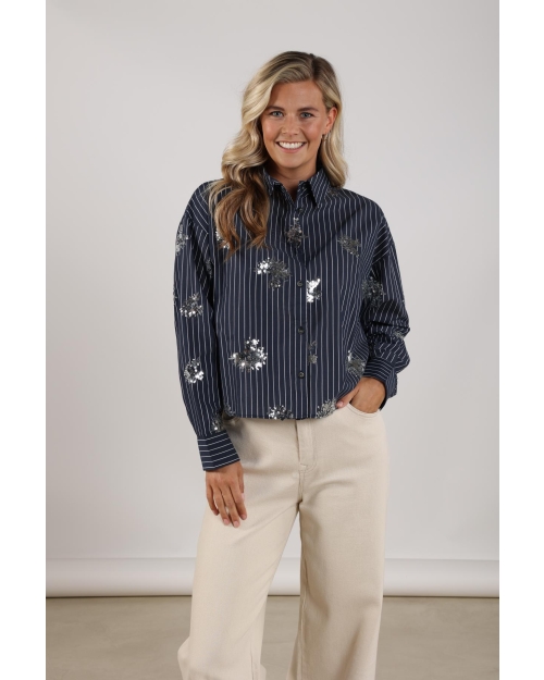 NUKUS Tessa Blouse Paillet 70 navy
