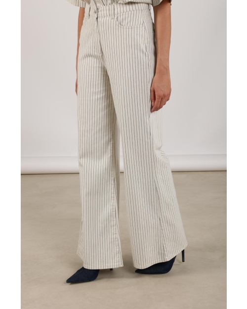 NUKUS Senna Pants Stripe 219 offwhite/navy
