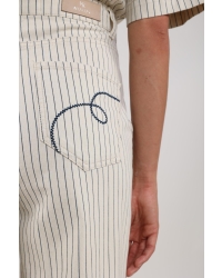 NUKUS Senna Pants Stripe 219 offwhite/navy