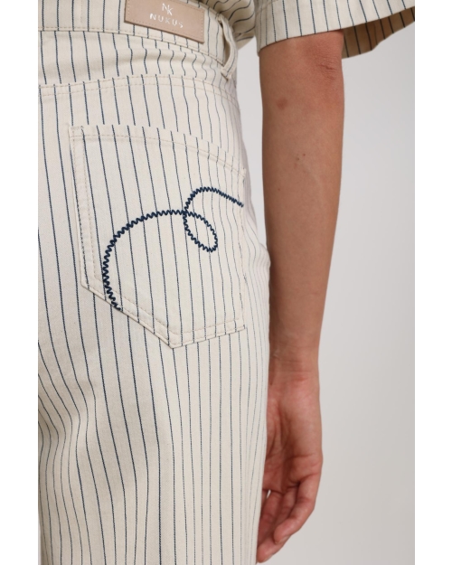 NUKUS Senna Pants Stripe 219 offwhite/navy