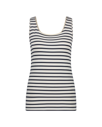 NUKUS Juba Singlet Stripe offwhite/navy