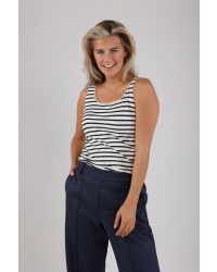 NUKUS Juba Singlet Stripe offwhite/navy