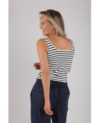 NUKUS Juba Singlet Stripe offwhite/navy