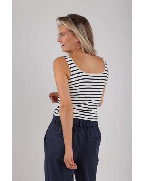 NUKUS Juba Singlet Stripe offwhite/navy