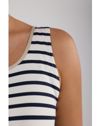 NUKUS Juba Singlet Stripe offwhite/navy