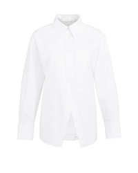 Yaya Poplin blouse met splitdetail 00000
