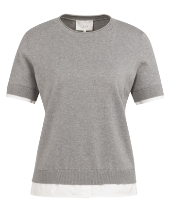 Yaya Gebreide top met dubbele zoom 990472