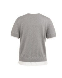 Yaya Gebreide top met dubbele zoom 990472