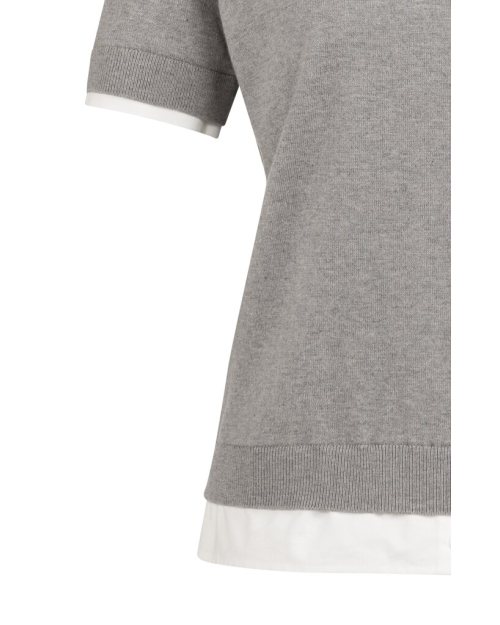 Yaya Gebreide top met dubbele zoom 990472