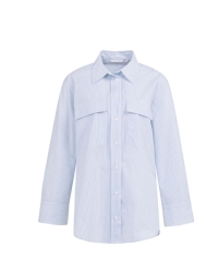 Yaya Gestreepte boyfriend blouse 990481