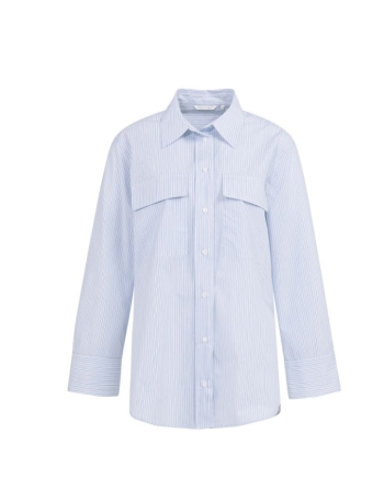 Yaya Gestreepte boyfriend blouse 990481