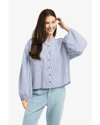 Yaya Gestreepte blouse met plooien 939231