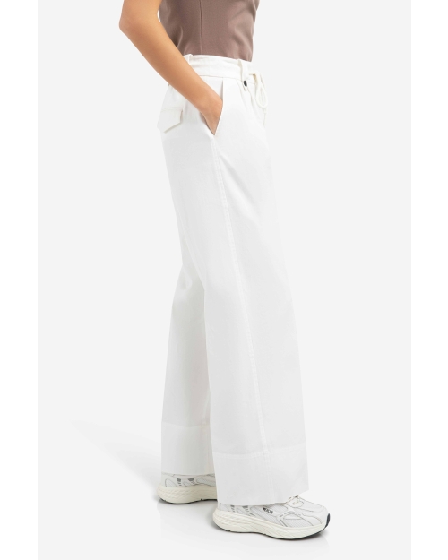 Yaya Geweven broek met strikkoord 99049