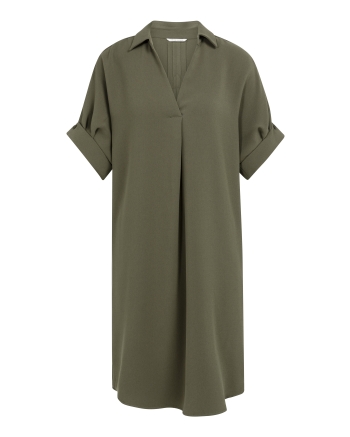 Yaya V-neck dress with pleated slee 99065