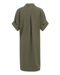 Yaya V-neck dress with pleated slee 99065
