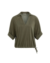 Yaya Jersey top with pleated sleeve 99065
