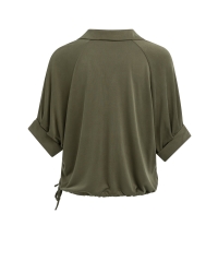 Yaya Jersey top with pleated sleeve 99065