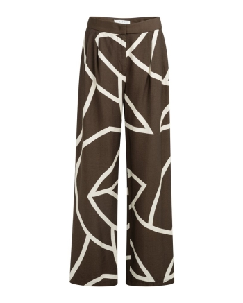 Yaya Woven printed wide leg trouser 912161