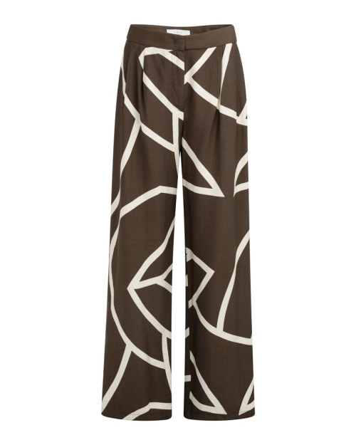 Yaya Woven printed wide leg trouser 912161