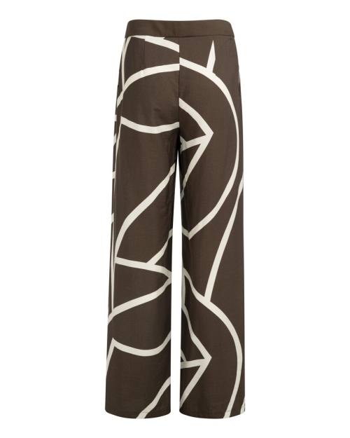 Yaya Woven printed wide leg trouser 912161