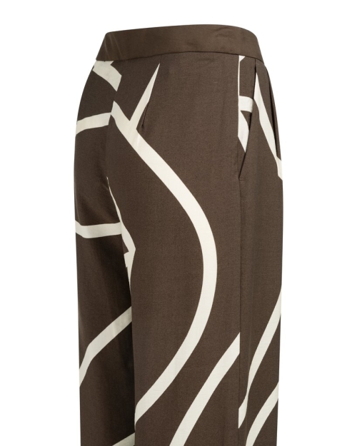 Yaya Woven printed wide leg trouser 912161