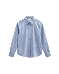 Freequent Striped, rhinestone deco Vista Blue w. Star Off-White